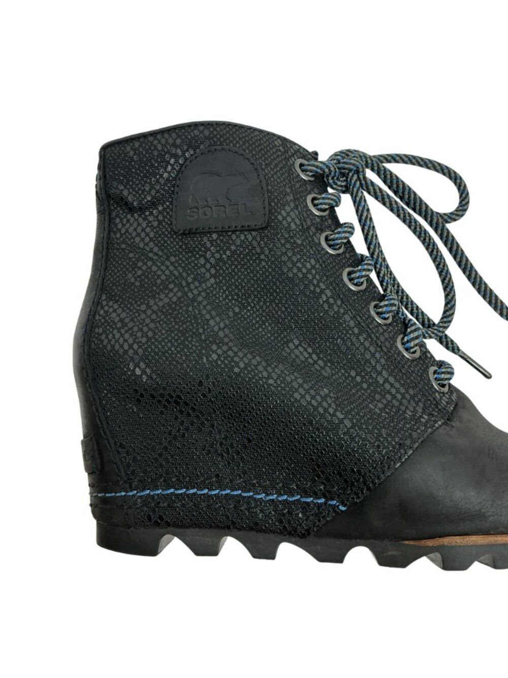 Sorel 1964 Premium Waterproof Snake Print Leather Lace Wedge Boots Womens 8.5 - Picture 12 of 15